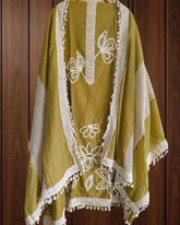 Timeless Glow: Mul Chanderi Suit with Croatia Lacing